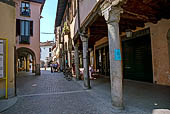 Abbiategrasso (Milano) - Piazza Marconi, i porticati trecenteschi verso Corso Italia.